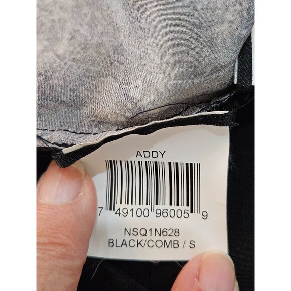 BCBGMaxAzria Silk Addy Blouse Sz. Small Landscape Print Artsy Art To Wear B&W - Picture 9 of 12